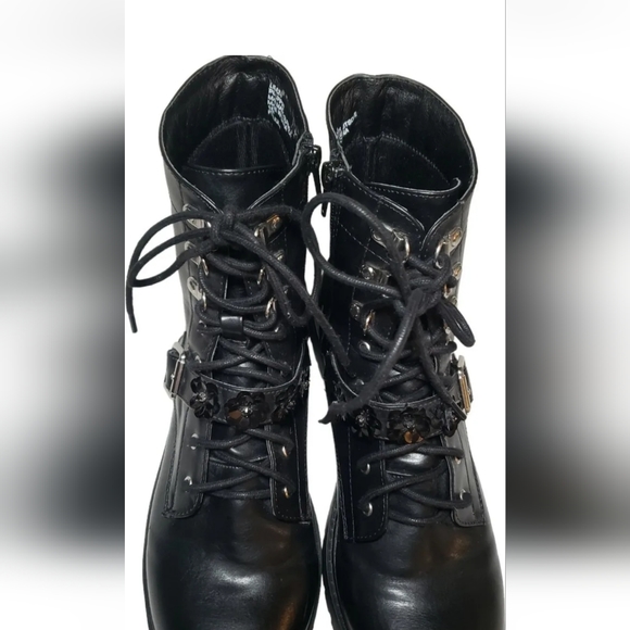 Unionbay Lila 2 Women's Black Combat Boots 10 - Picture 8 of 14